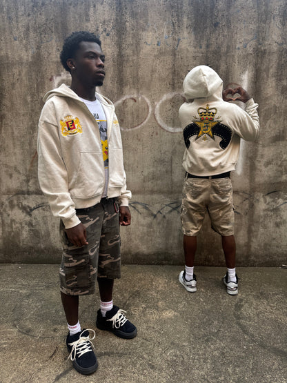 White Royale Zip Up